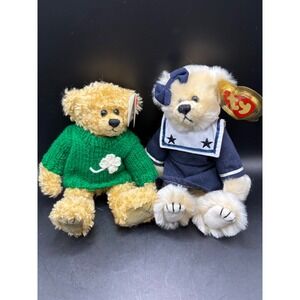 Ty Beanie Kids Plush Teddy Bears Saint Patrick's Sailor‎ Outfit set of 2